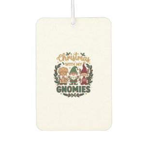 Christmas Gnomies String Lights Candy Cane Car Air Freshener