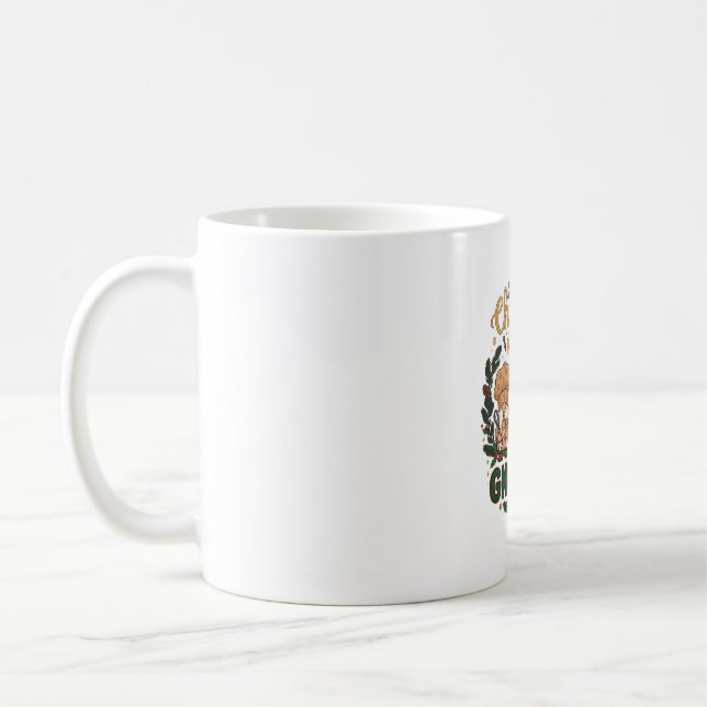 Christmas Gnomies String Lights Candy Cane Coffee Mug (Left)