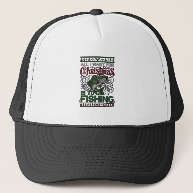 Christmas Go Fishing Fish Santa Hat Lights (Front)