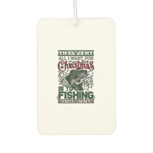 Christmas Go Fishing Fish Santa Hat Lights Car Air Freshener