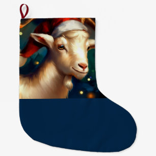 Christmas Goat 1 Large Christmas Stocking