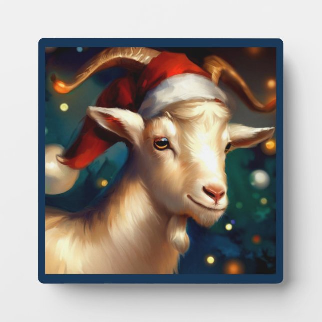 Christmas Goat 1 Plaque (Front)