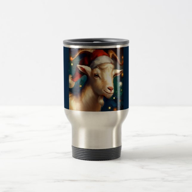 Christmas Goat 1 Travel Mug (Center)