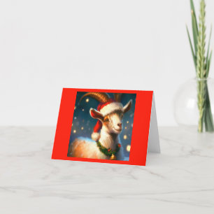 Christmas Goat 2 Holiday Card