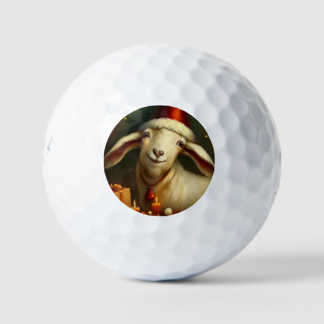 Christmas Goat (3) Golf Balls (Front)
