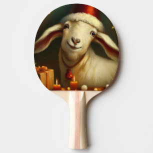 Christmas Goat (3) Ping Pong Paddle