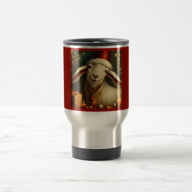 Christmas Goat 3 Travel Mug (Center)