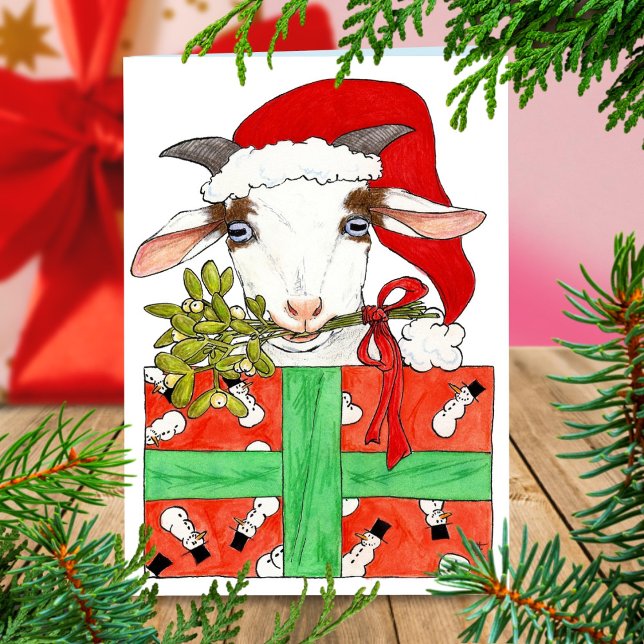Christmas goat greeting card by Nicole Janes (Creator Uploaded)
