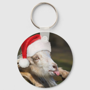 Christmas Goat Key Ring