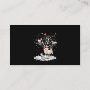 Christmas Goat On Tree Funny Santa Goat Lover Gift Business Card
