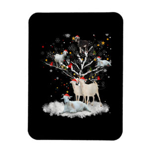 Christmas Goat On Tree Funny Santa Goat Lover Gift Magnet