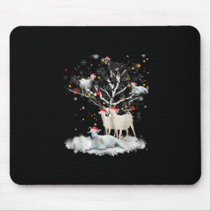 Christmas Goat On Tree Funny Santa Goat Lover Gift Mouse Pad