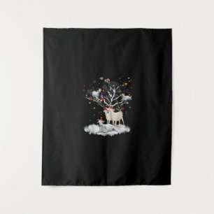 Christmas Goat On Tree Funny Santa Goat Lover Gift Tapestry