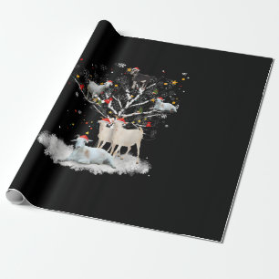 Christmas Goat On Tree Funny Santa Goat Lover Gift Wrapping Paper