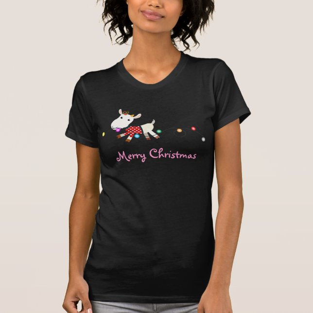 Christmas Goat T-Shirt - Customisable (Front)