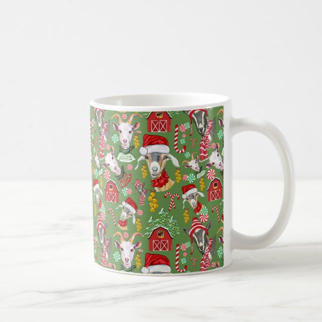 Christmas GOATS Candy and Jingle Bells GetYerGoat™ Coffee Mug (Right)