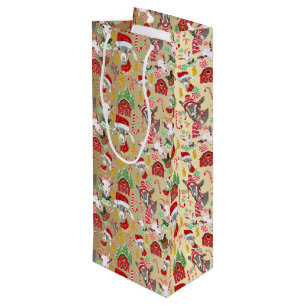 Christmas GOATS Candy and Jingle Bells GetYerGoat™ Wine Gift Bag