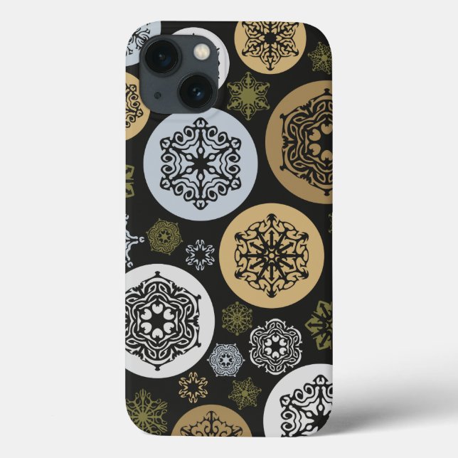 Christmas Gold and Silver Snowflakes Pattern Case-Mate iPhone Case (Back)