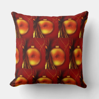Christmas Gold Bauble Red Pattern Background Cushion