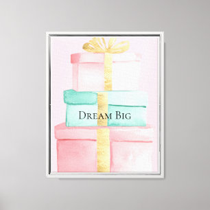 Christmas Gold Blush Pink Mint Warm Wishes Gifts Canvas Print