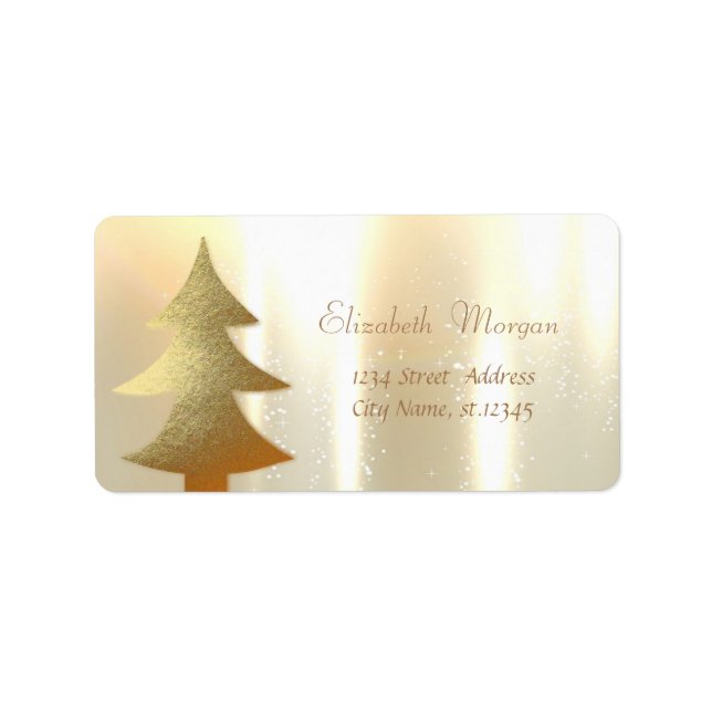 Christmas ,Gold Christmas Tree Label (Front)