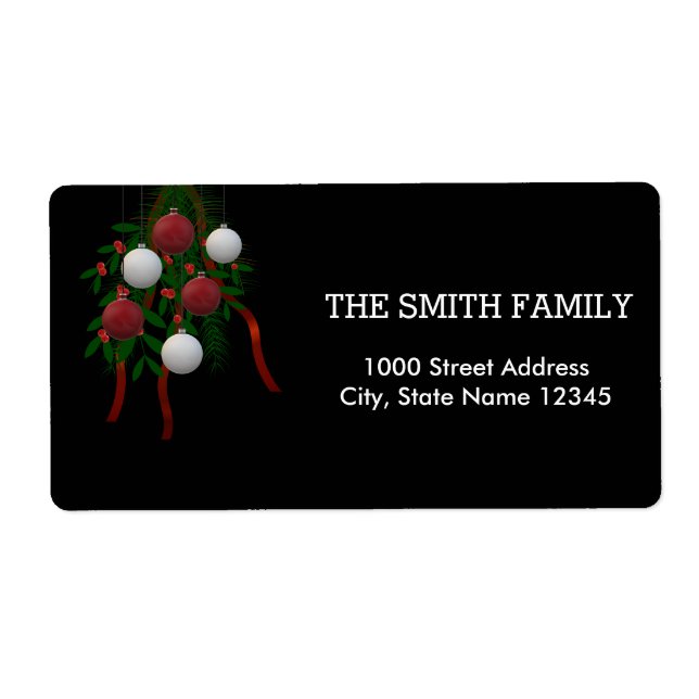 Christmas Gold Decor with Black Background (Front)