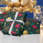 Christmas Gold Decorative Wrapping Paper<br><div class="desc">Pretty Golden Ornaments Wrapping Paper</div>