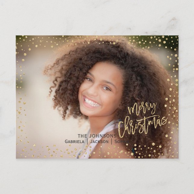 Christmas | Gold Dots | Holiday Postcard (Front)