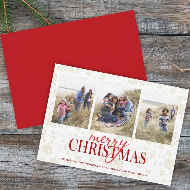 Christmas Gold Elegant Floral Holiday 3 Photo (Creator Uploaded)