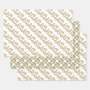 Christmas Gold Gifts and Ornaments Wrapping Paper Sheet
