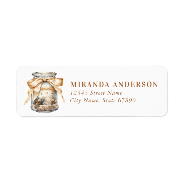 Christmas Gold Jar Return Address Labels (Front)