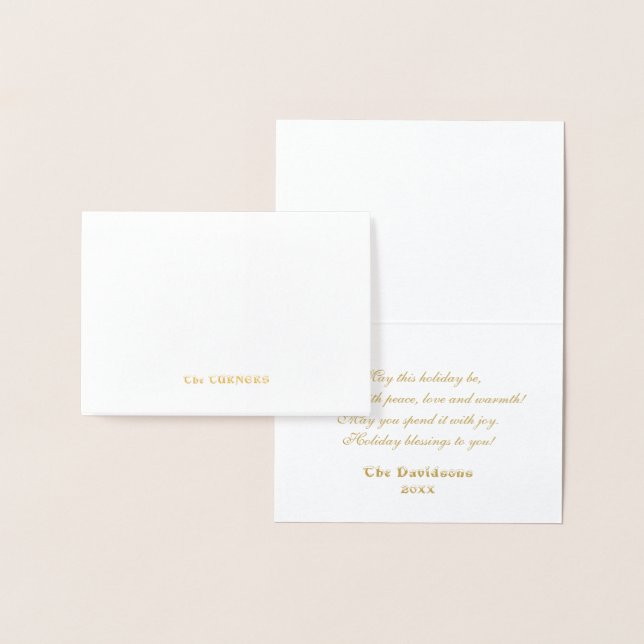 Christmas Gold JOY Stylised Poinsettia Monogram Foil Card (Display)