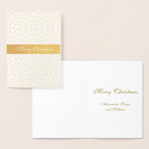 Christmas Gold Pattern Stars Personalised Foil Card