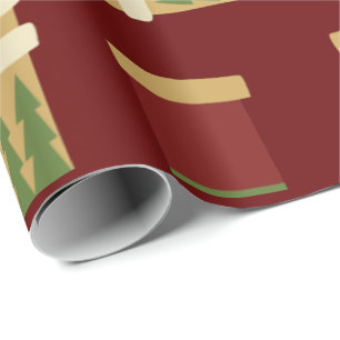Christmas Gold, Red, Green Socks Wrapping Paper