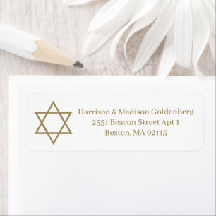 Christmas gold snowflake custom Return Address