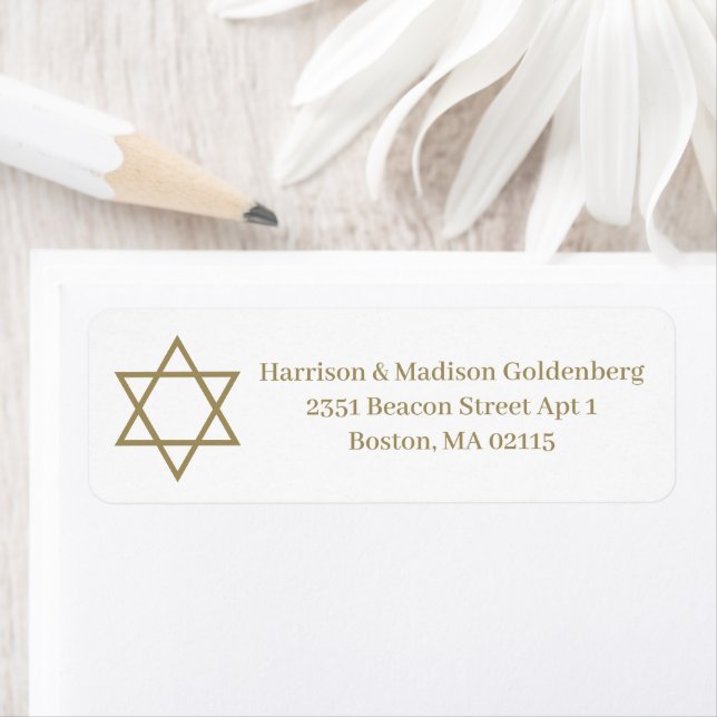 Christmas gold snowflake custom Return Address (Insitu)