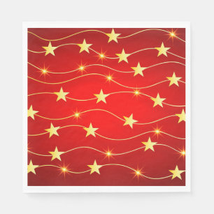 Christmas Gold Stars Napkin