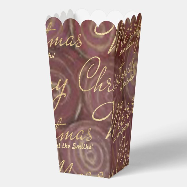 Christmas Gold Swirls Favour Boxes (Front)