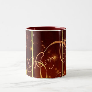 Christmas Gold Swirls Starburst Mug