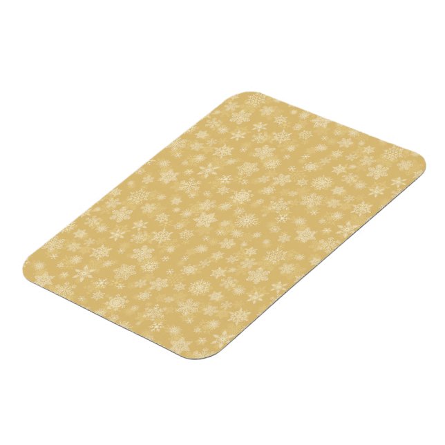 Christmas Gold,white Snowflakes Magnet (Left Side)