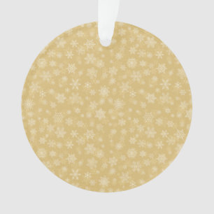 Christmas Gold,white Snowflakes Ornament