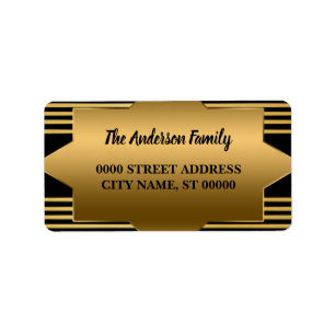 Christmas Golden Black Elegant Holidays Label