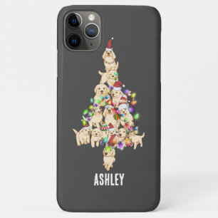 Christmas Golden retrieve Puppy Christmas Tre Case