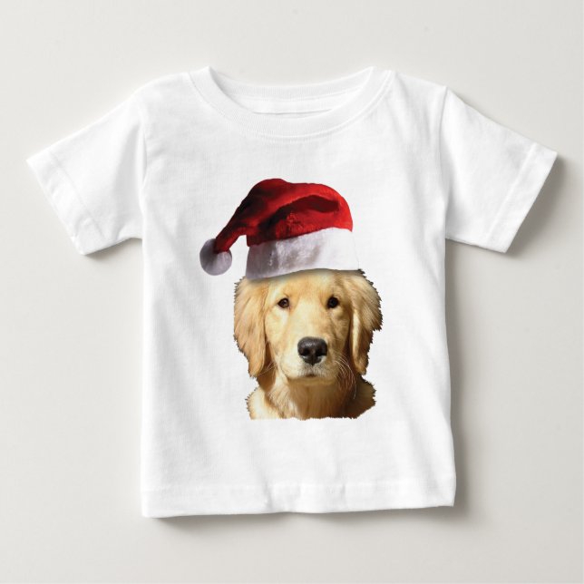Christmas Golden Retriever Baby T-Shirt (Front)
