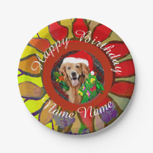 Christmas Golden Retriever  Birthday  Paper Plate