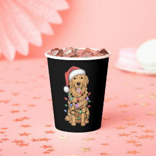 Christmas Golden Retriever Dog Lover Gift Mum Dad Paper Cups