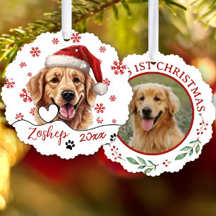 Christmas Golden Retriever Dog Personalised Tree Decoration Card