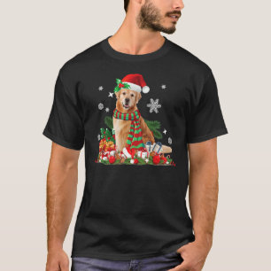 Christmas Golden Retriever Dog Santa T-Shirt