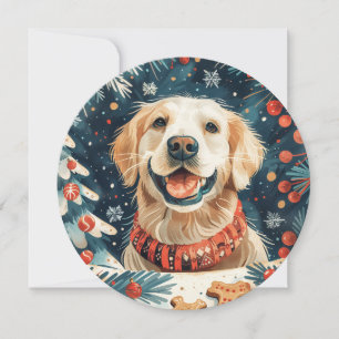 Christmas Golden Retriever Dogs Holiday Card
