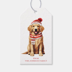 Christmas Golden Retriever Gift Tags